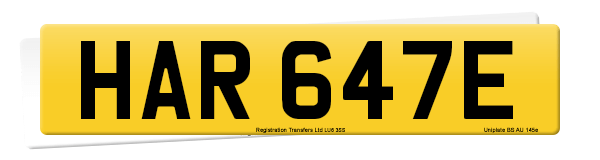 Registration number HAR 647E